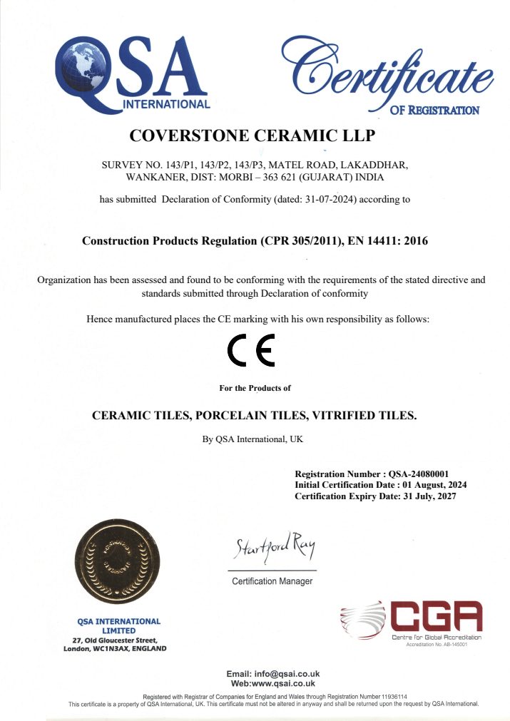 Chứng nhận CE Coverstone Ceramic LLP